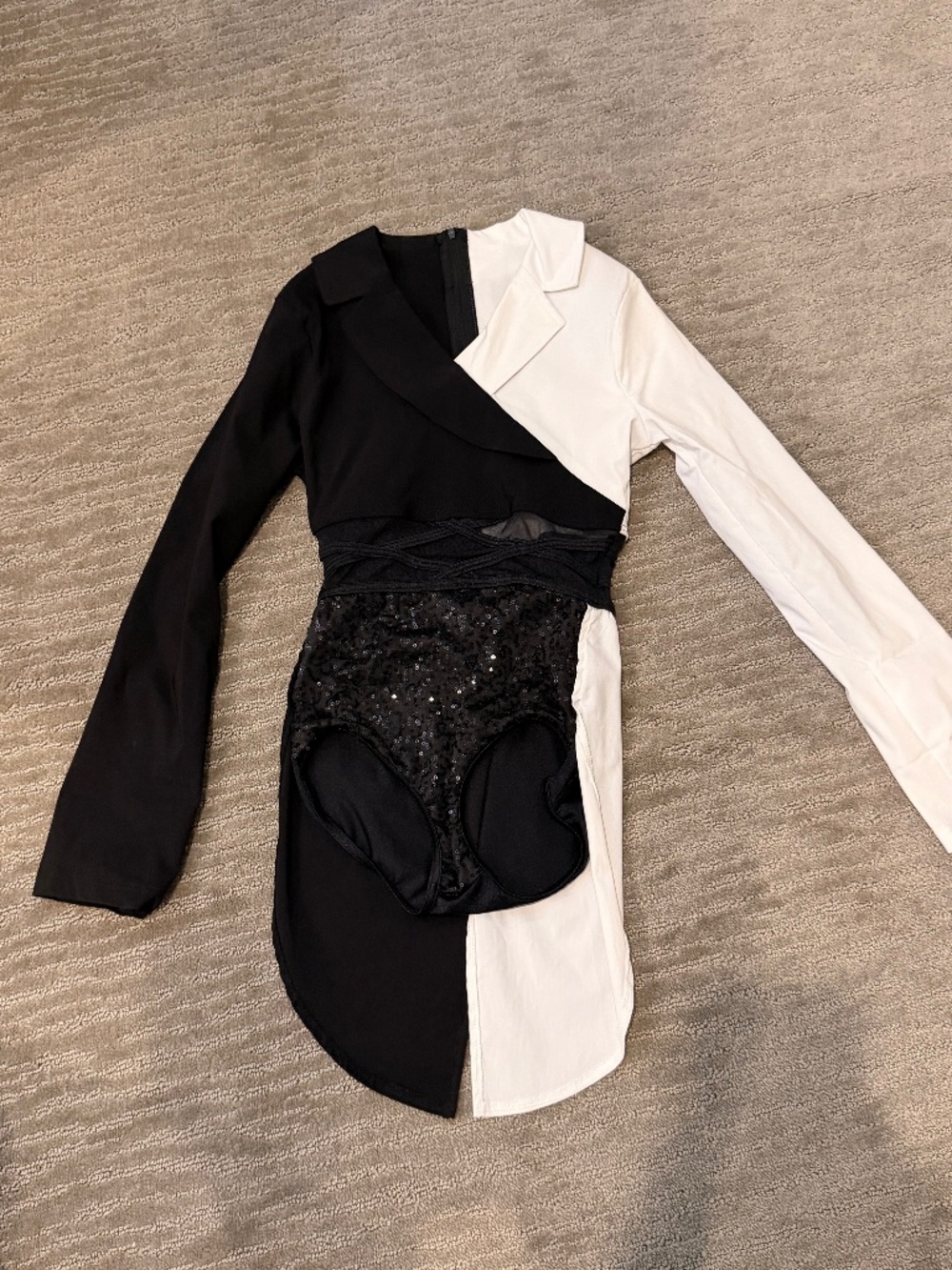 Weissman Girls Size MC Black & White Jazz/Tap Dance Costume